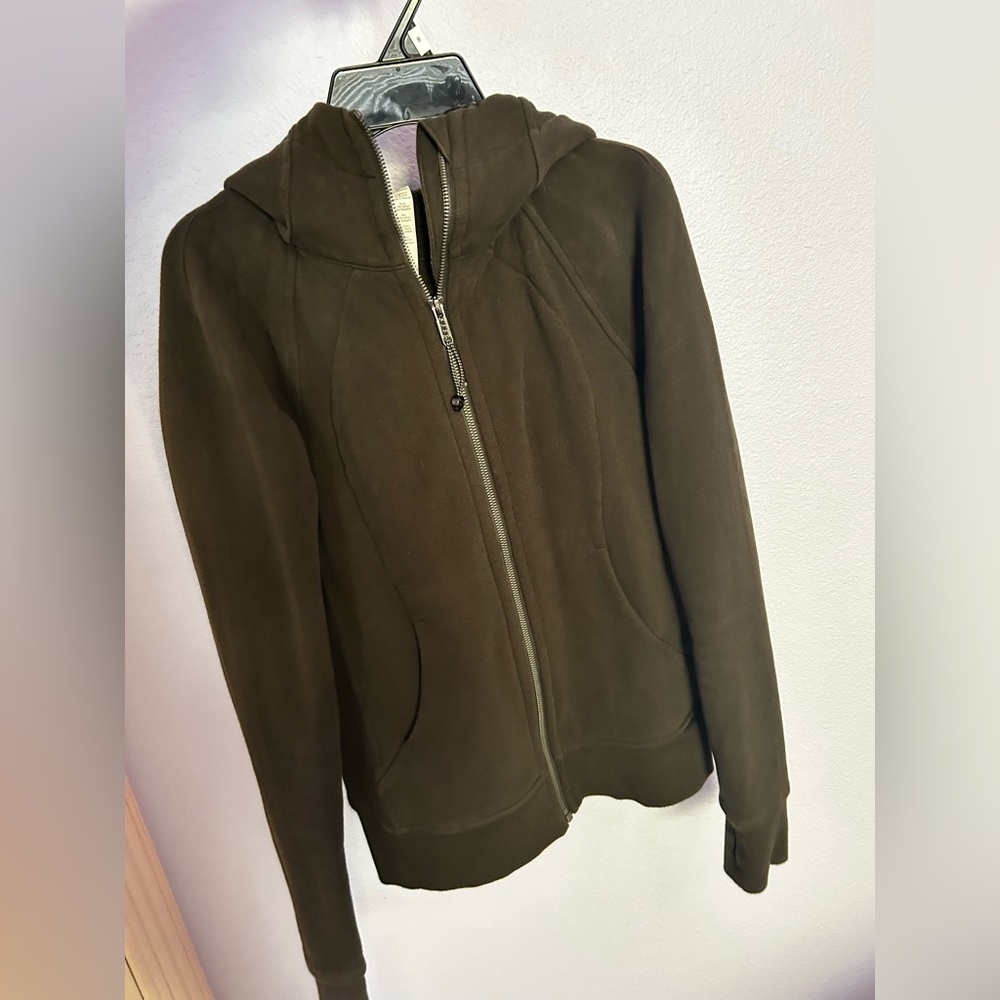 Lululemon Scuba Full Zip Hoodie in olive green (not available online)